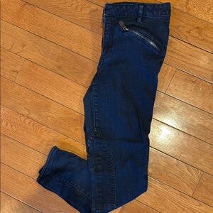 Dark Indigo Denim Jeans with Button Detail